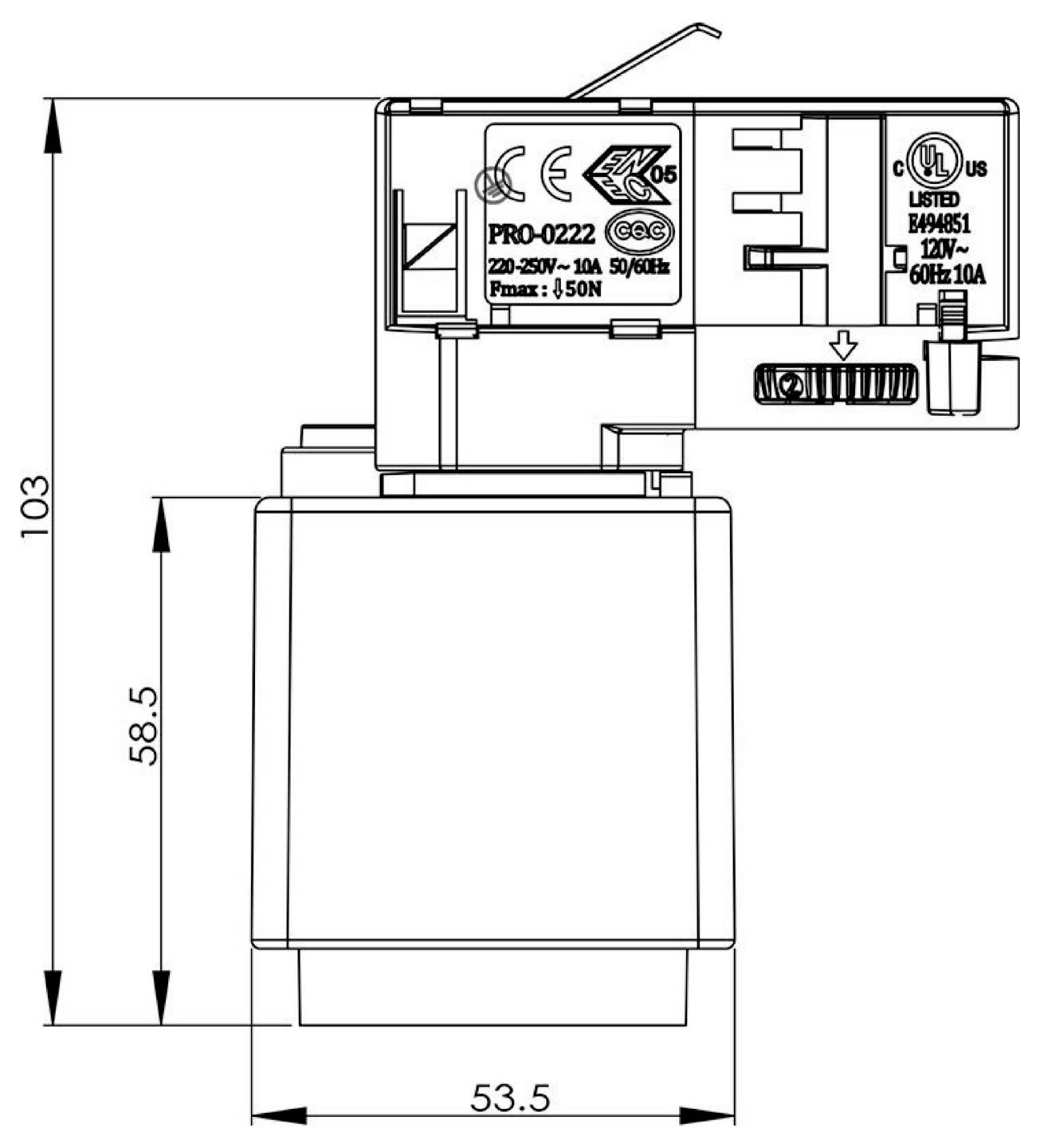 Deko Light 710026 D Line Steckdosenadapter Hochvolt-Schienensystem-Komponente Stromschiene 3phasig Schwarz-8