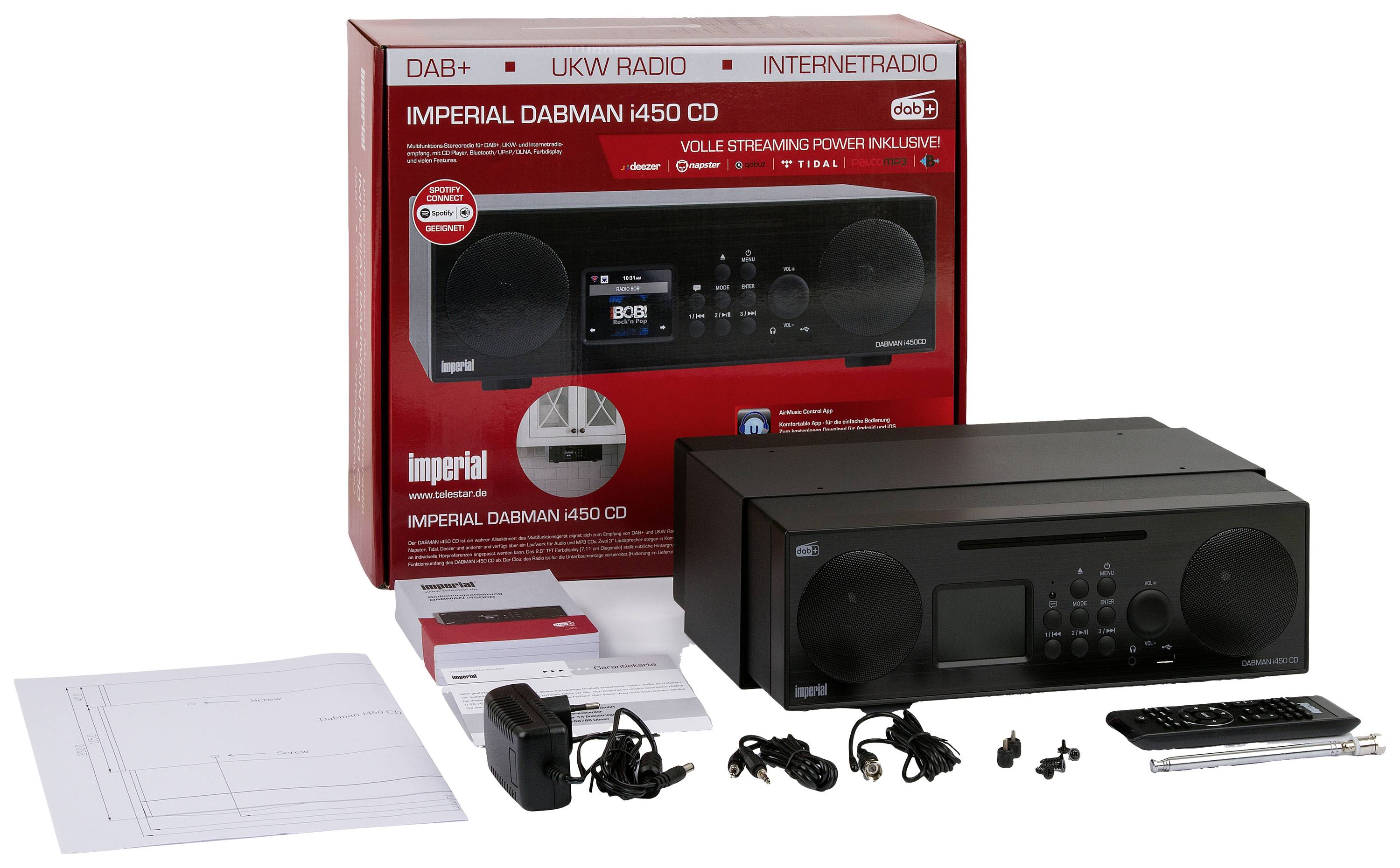 Imperial DABMAN i450 CD Küchenradio DAB+, Internet, UKW CD, USB, Bluetooth®  Spotify Schwarz-7
