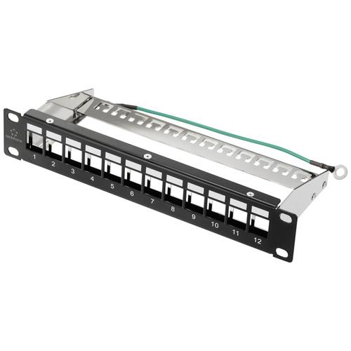 Thumbnail - Renkforce RF-4996626 12 Port Patch-Panel 254 mm (10) Unbestückt 1 HE Schwarz Unbestückt