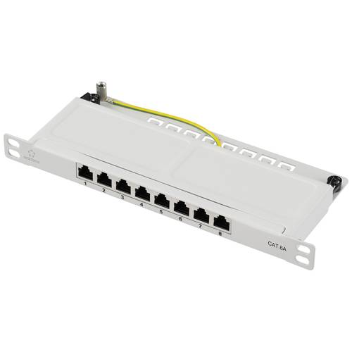 Renkforce RF-4996630 8 Port Patch-Panel 254 mm (10) CAT 6a 0.5 HE Grau Bestückt