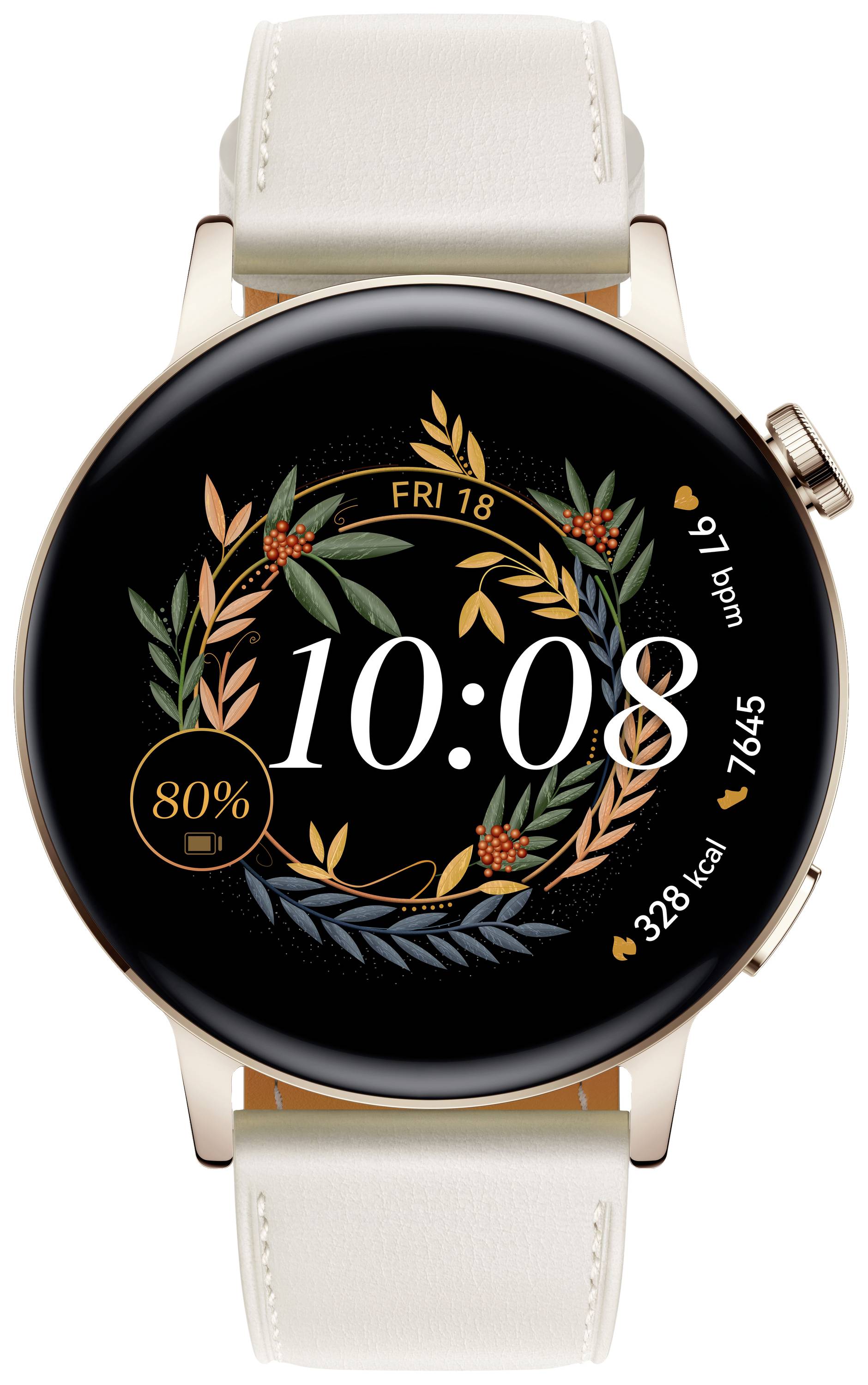 HUAWEI Watch GT 3 Sport Smartwatch 42mm GPS gold AMOLED-Display Leder