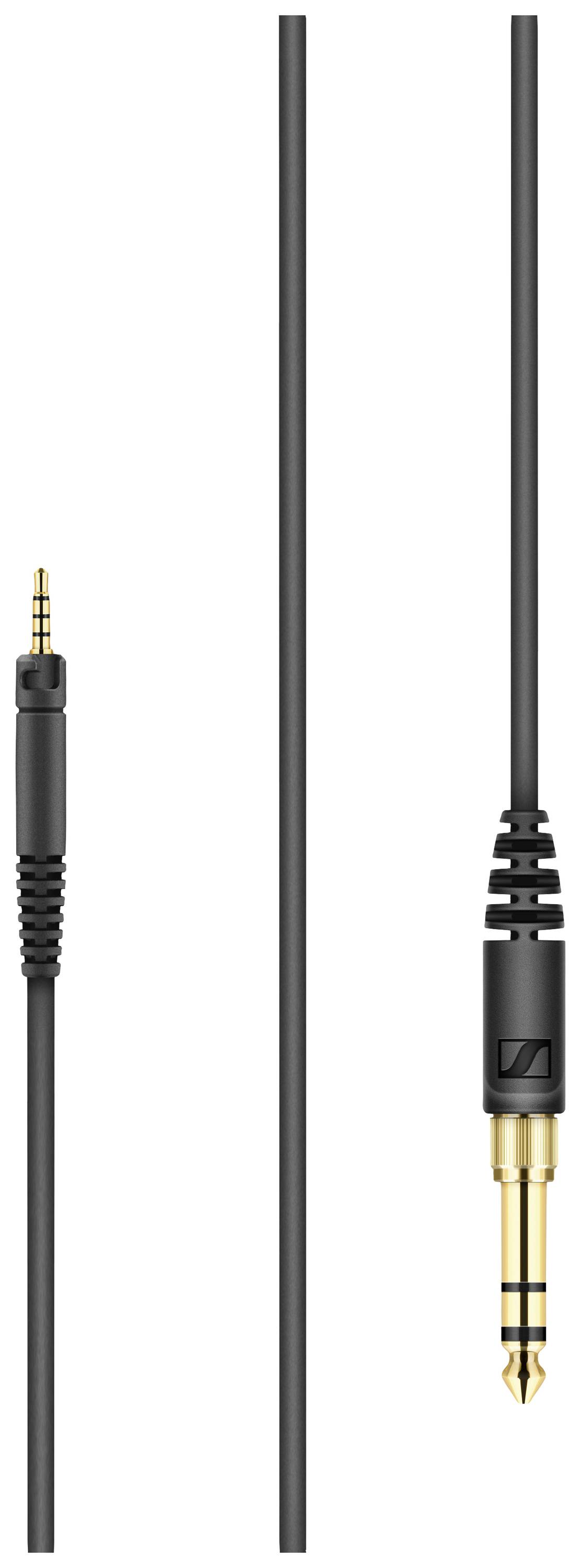 Zwei Audiokabel: links ein dünnerer Stecker mit drei Kontakten, rechts ein dickerer Stecker mit sechs Kontakten.
