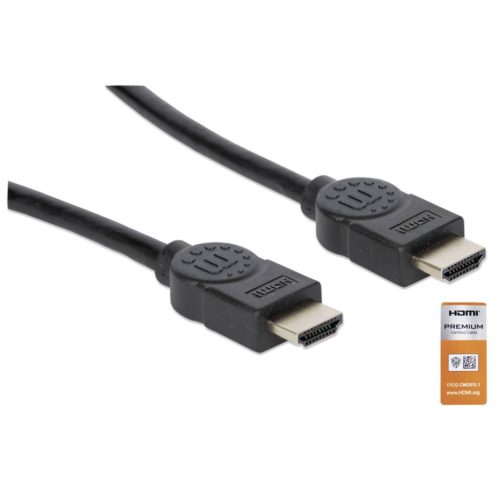 Manhattan HDMI Aansluitkabel HDMI-A stekker, HDMI-A stekker 1.00 m Zwart 354837 Audio Return Channel