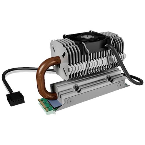 IB-M2HSF-705, M.2 Kühler mit Heatpipe und 30 mm Lüfter,Aluminium, Für M.2 SSDs max. 2280, silber