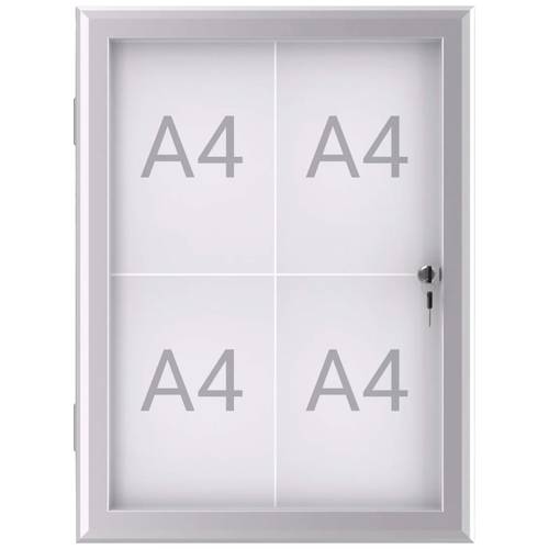 Maul Schaukasten MAULexcite Verwendung für Papierformat: 4 x DIN A4 regengeschützter Außenbereich 6653408 Aluminium Silb...