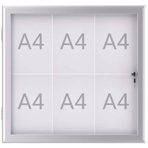 Maul Schaukasten MAULexcite Verwendung für Papierformat: 6 x DIN A4 regengeschützter Außenbereich 6653608 Aluminium Silb...