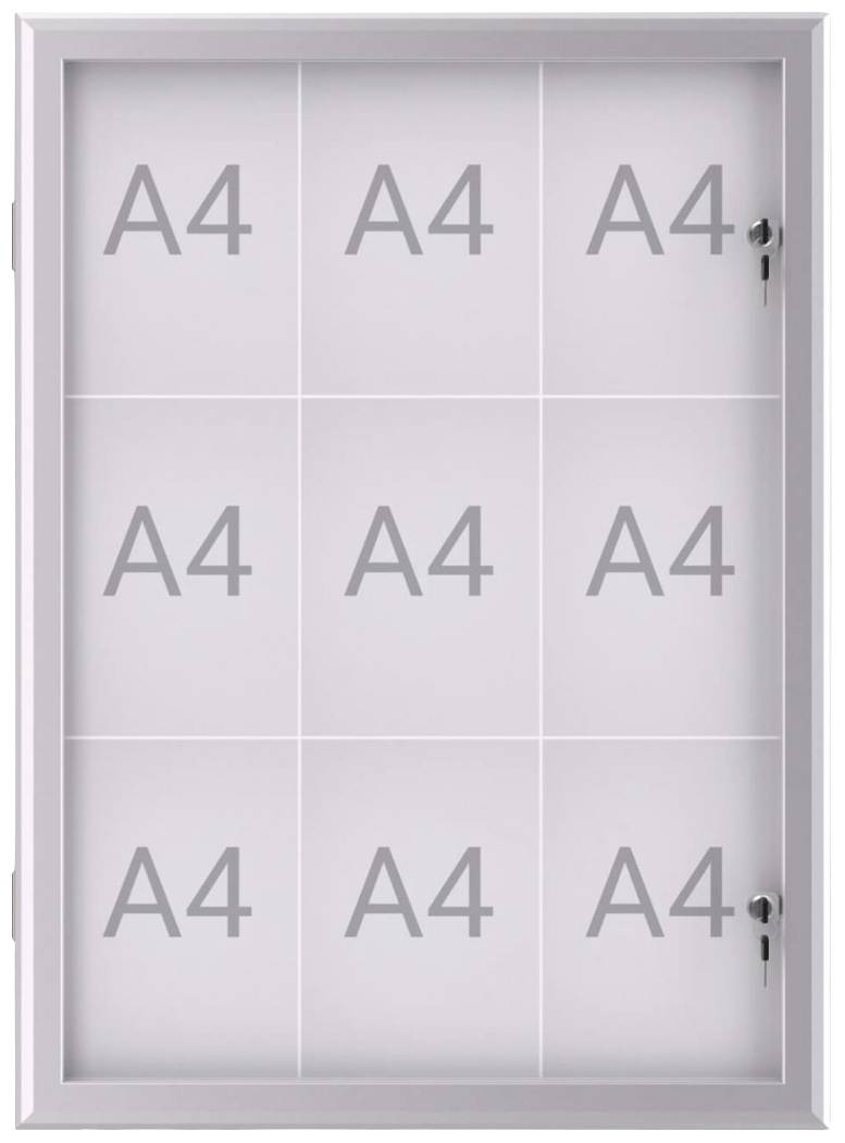 Maul Schaukasten MAULexcite Verwendung für Papierformat: 9 x DIN A4 regengeschützter Außenbereich 6653908 Aluminium Silb...