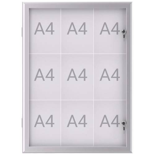 Maul Schaukasten MAULexcite Verwendung für Papierformat: 9 x DIN A4 regengeschützter Außenbereich 6653908 Aluminium Silb...