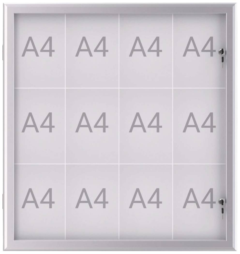 Maul Schaukasten MAULexcite Verwendung für Papierformat: 12 x DIN A4 regengeschützter Außenbereich 6654208 Aluminium Sil...