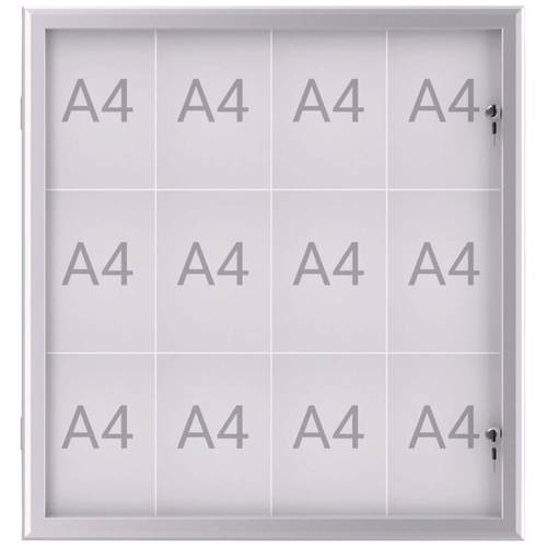Maul Schaukasten MAULexcite Verwendung für Papierformat: 12 x DIN A4 regengeschützter Außenbereich 6654208 Aluminium Sil...