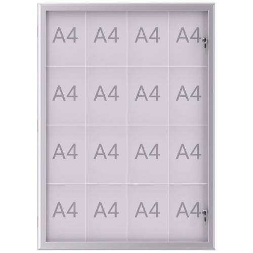 Maul Schaukasten MAULexcite Verwendung für Papierformat: 16 x DIN A4 regengeschützter Außenbereich 6654408 Aluminium Sil...