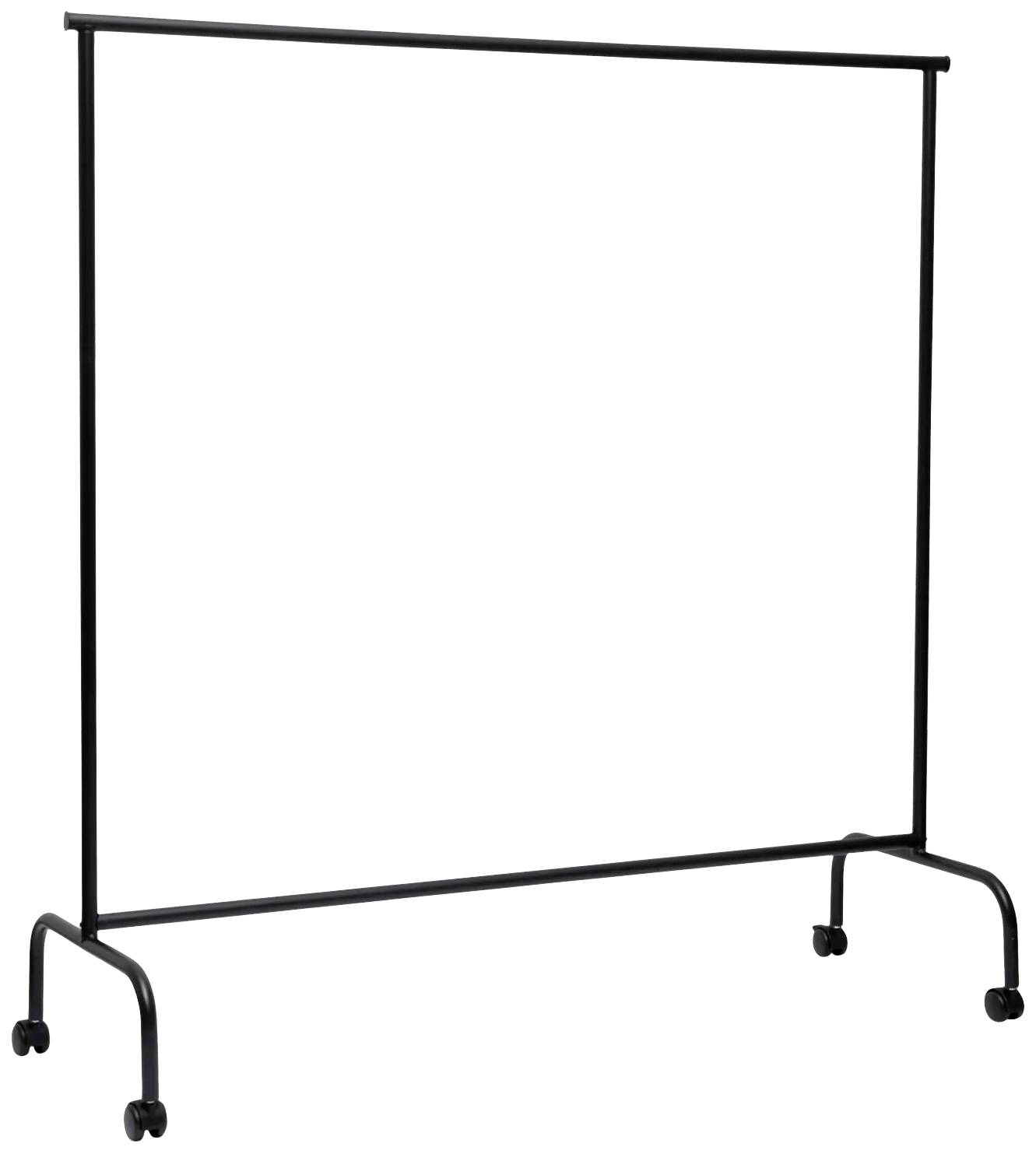 Kleiderständer aus Metall mit Rollen, geeignet zum Aufhängen von Kleidung. Ideal für Konferenzen, Messen oder im Einzelhandel.