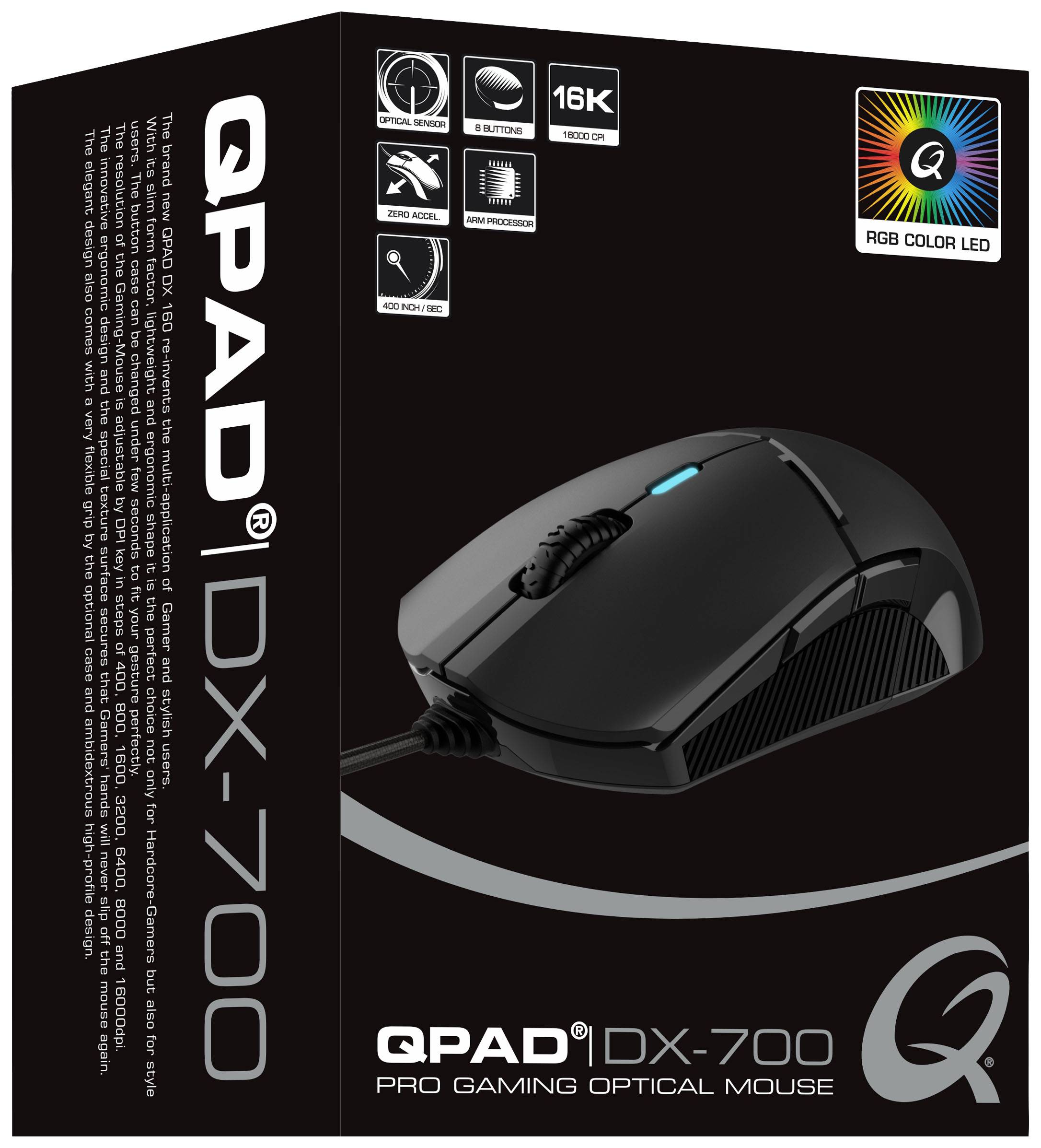 Qpad DX-700 - Maus - rechts- und linkshändig-0