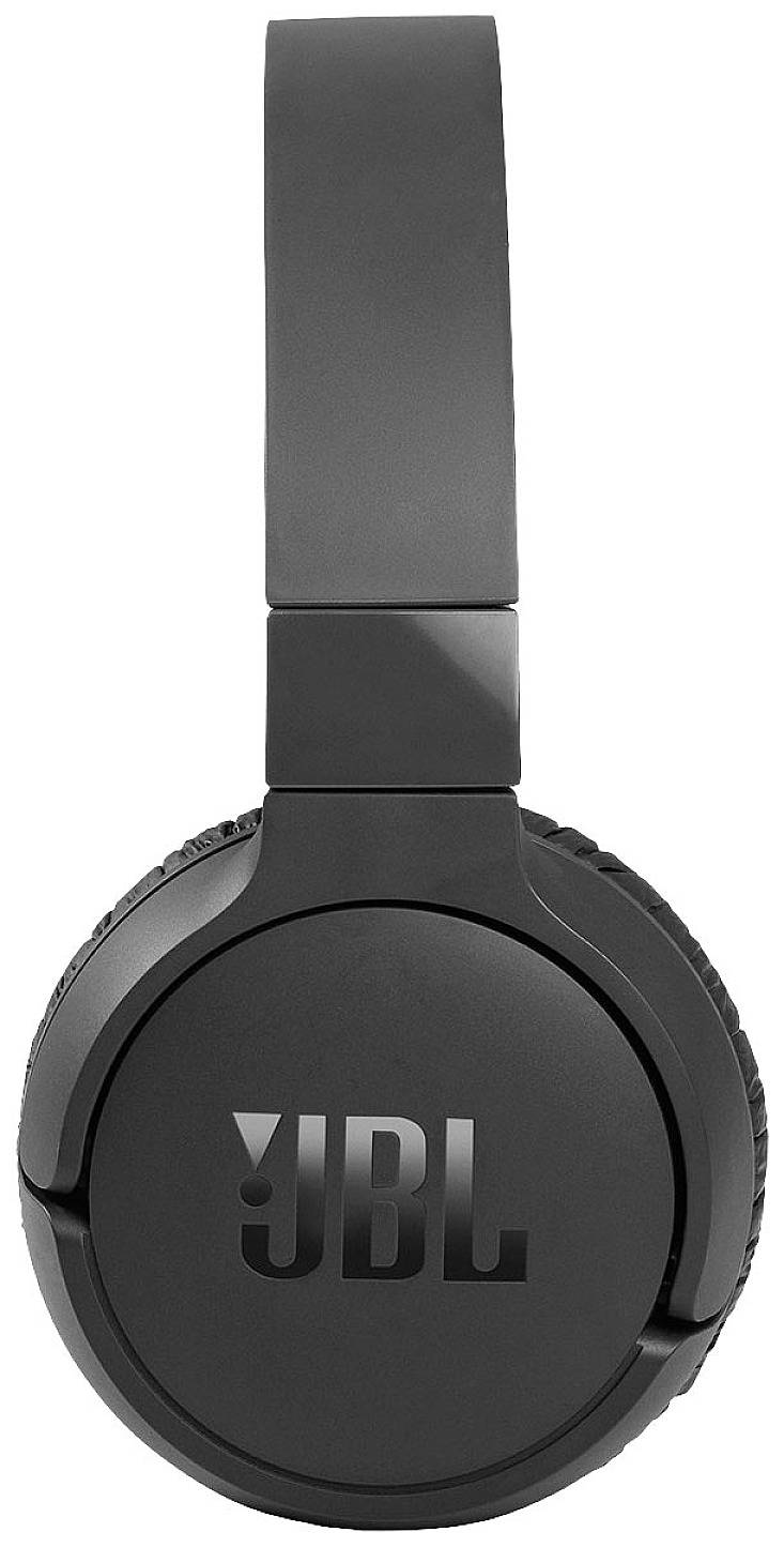 Schwarze Over-Ear-Kopfhörer mit JBL-Logo auf der Ohrmuschel.