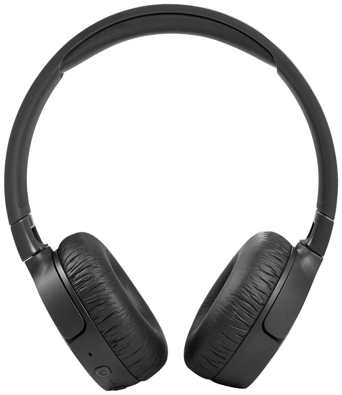Schwarze kabellose Over-Ear-Kopfhörer mit gepolsterten Ohrmuscheln und Bügel, geeignet für Musikgenuss und Telefonanrufe.