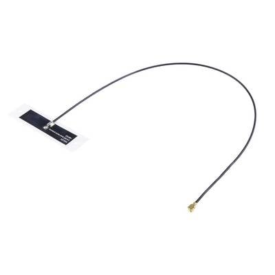 Dünne Antenne mit langem Kabel und Anschlussstecker, geeignet für drahtlose Kommunikationsgeräte wie Router und Laptops.