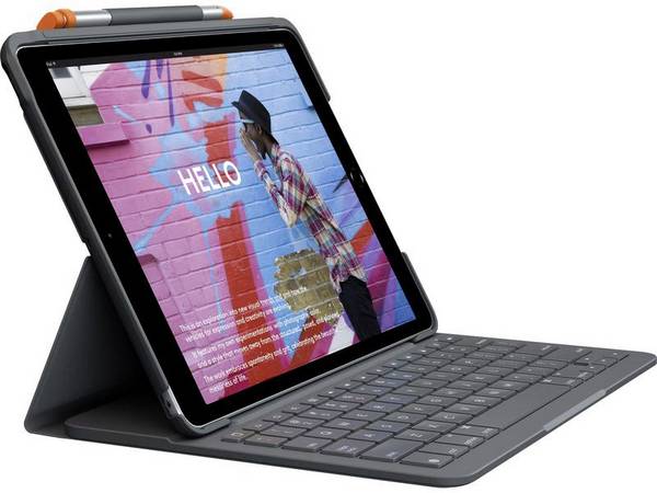 Apple Tablet Tastatur Cover Slim Folio iPad 10.2" (7. Gen.) Tablet-Tastatur mit Hülle Passend für Marke (Tablet): Apple iPad 10.2 (2019)