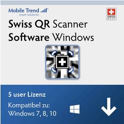 Image of Mobiletrend Swiss QR Scanner 5 User Lizenz Barcode-Scanner Bluetooth®, WiFi Laser Hand-Scanner
