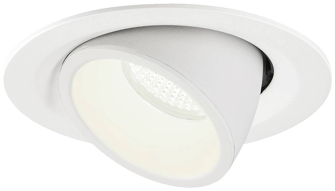 Einbauleuchte mit schwenkbarem, weißem Design. Ideal zur Akzentbeleuchtung in modernen Innenräumen. Energieeffiziente LED-Lampe.