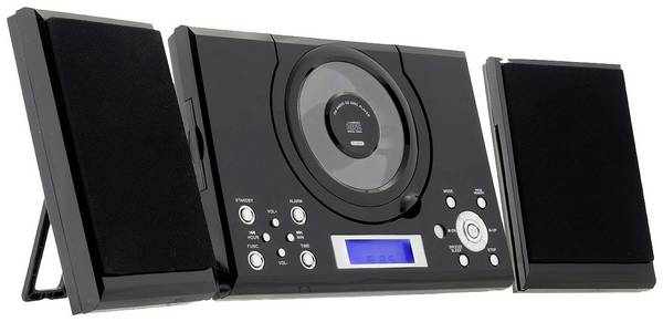 Roxx MC 201 Stereoanlage AUX, CD, UKW, Inkl. Fernbedienung, Inkl. Lautsprecherbox, Weckfunktion  Schwarz