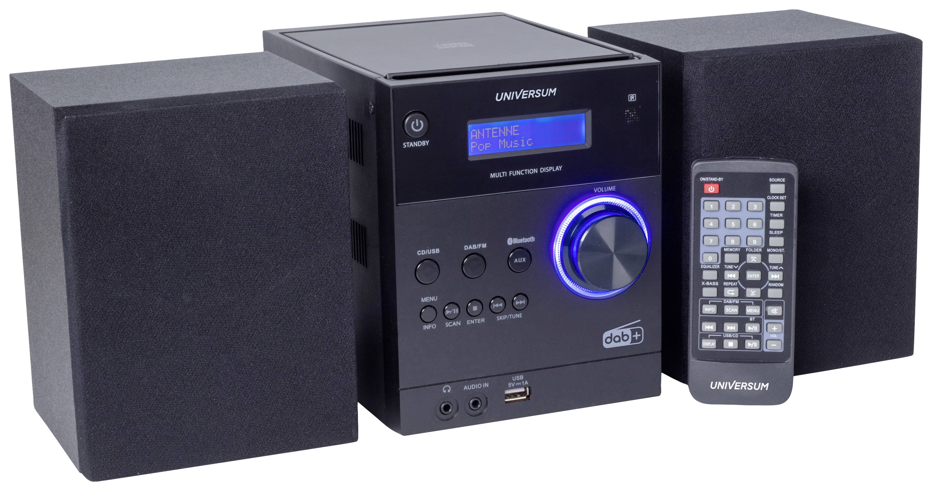 UNIVERSUM MS 300-21 Stereoanlage AUX, Bluetooth®, CD, DAB+, UKW, USB, Akku-Ladefunktion, Inkl. Fernbedienung, Inkl. Laut