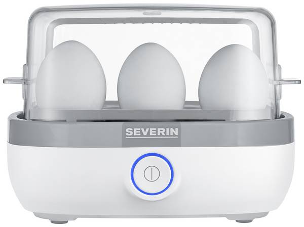 Severin EK 3164 Eierkocher mit Messbecher, mit Eierstecher, BPA-frei Weiß, Grau
