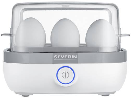 Severin EK 3164 Eierkocher mit Messbecher, mit Eierstecher, BPA-frei Weiß, Grau