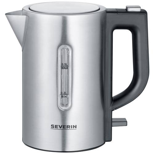 Severin WK 3647 Wasserkocher BPA-frei Edelstahl, Schwarz Fassungsvermögen: 0.5 l