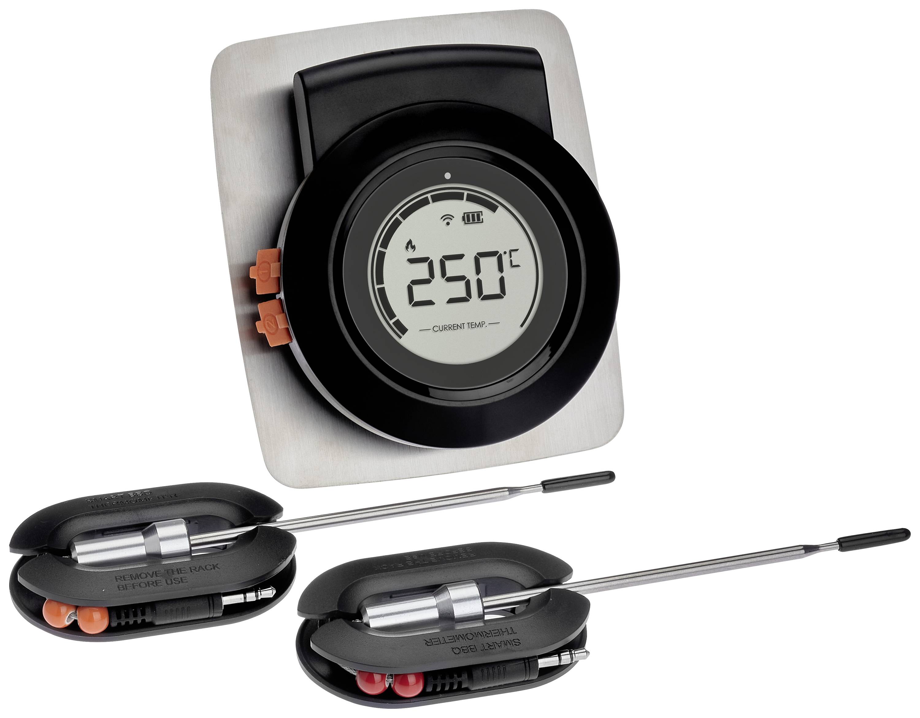 TFA DOSTMANN 14.1513.01 Grill-Thermometer Alarm, Kabelsensor, Kostenlose App, Überwachung der Kernte
