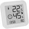 Digitales Thermometer und Hygrometer mit Display. Zeigt Temperatur: 22,5°C und Luftfeuchtigkeit: 45%. Zeitanzeige: 13:58. Smiley-Symbol zeigt Komfort an.