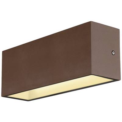 Braune, rechteckige Wandleuchte mit nach oben und unten strahlendem Licht, geeignet für moderne Innenräume oder Fassadenbeleuchtung.