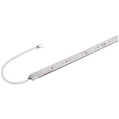 LED-Lichtleiste mit mehreren aneinandergereihten LEDs und zwei Kabeln zur Stromversorgung, auf weißem Hintergrund.