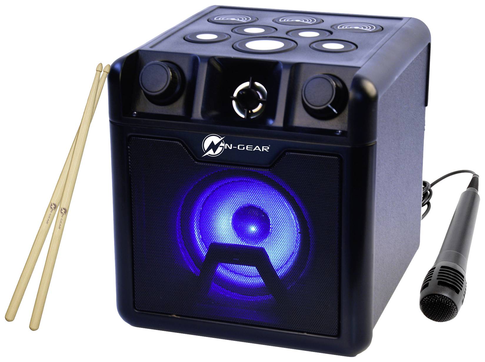 N-GEAR Bluetooth Speaker Drum Block 420 Mik/Drumsticks schwa