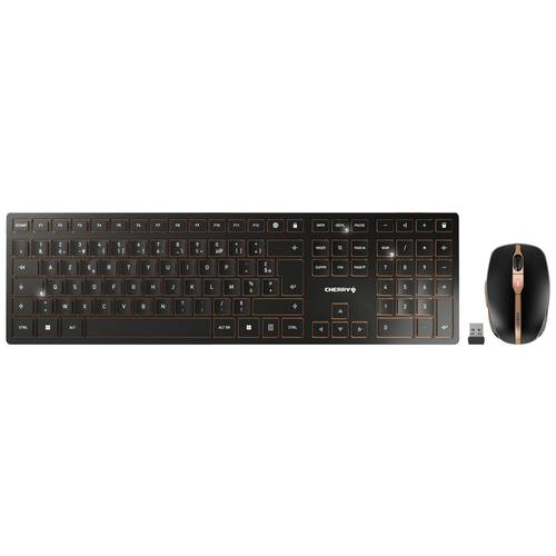 Thumbnail - CHERRY JD-9100BE-2 Kabellos, Funk Tastatur, Maus-Set Belgisch, AZERTY Schwarz