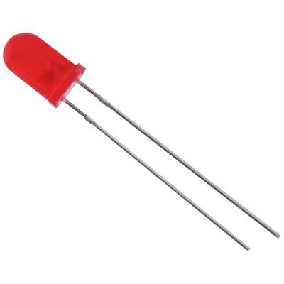 Rote Leuchtdiode (LED) mit zwei Metallanschlüssen, verwendet in elektronischen Geräten zur Anzeige oder Beleuchtung.