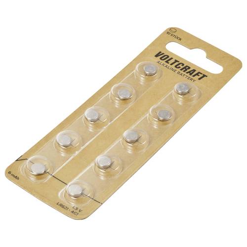 VOLTCRAFT Knopfzelle LR 621 10 St. 6 mAh Alkali-Mangan AG1