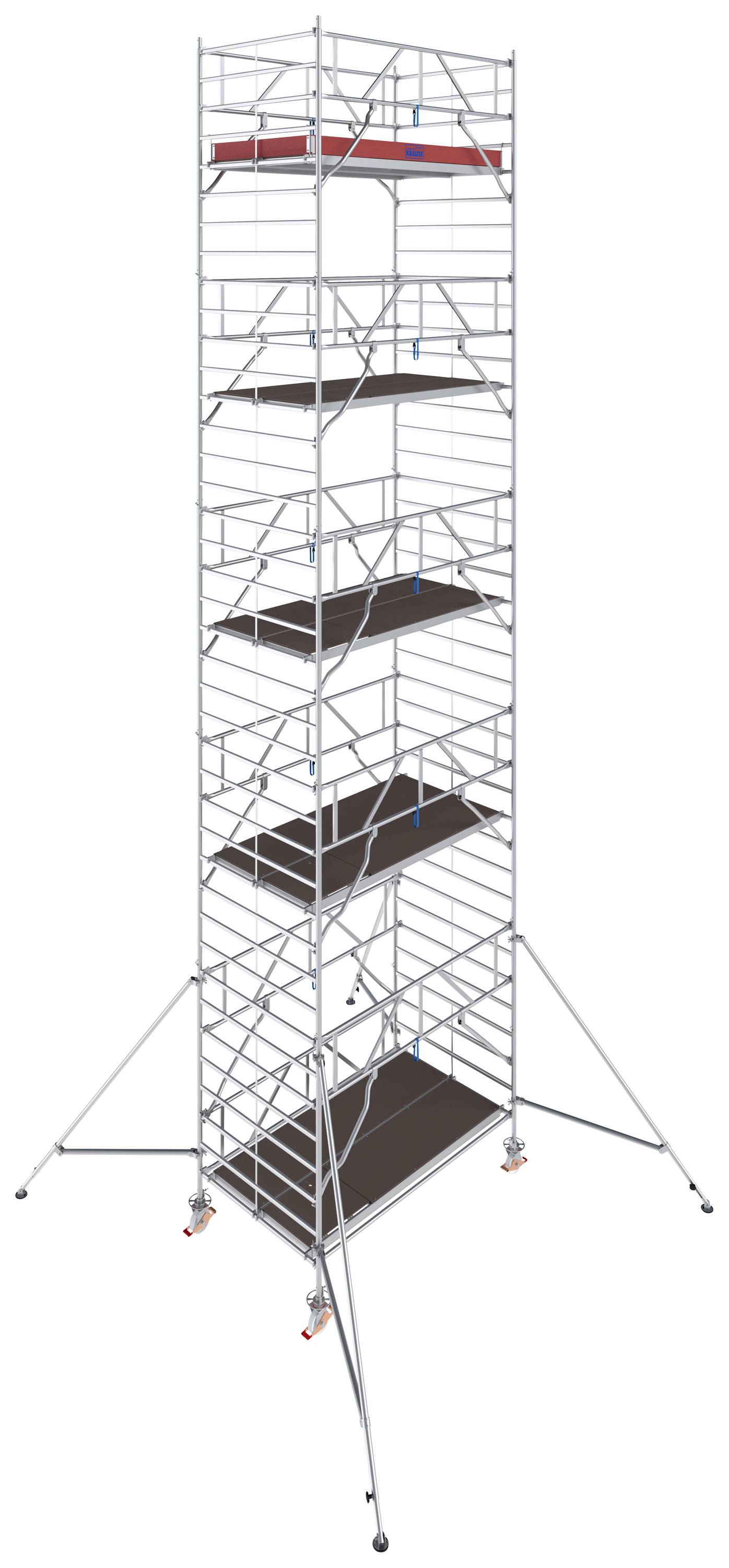 Krause 787088 FahrGerüst Aluminium Rollgerüst fahrbar Arbeitshöhe (max.): 11.30 m Silber 436 kg