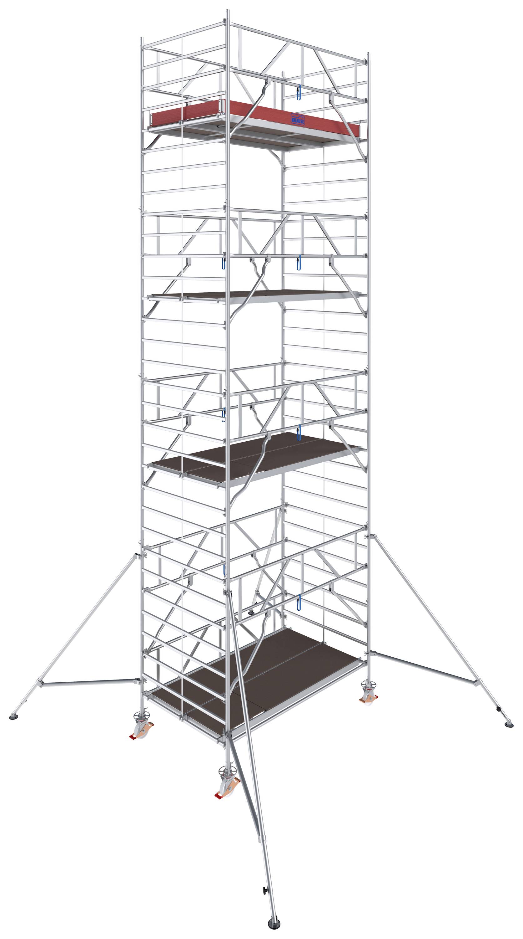 Krause 787071 FahrGerüst Aluminium Rollgerüst fahrbar Arbeitshöhe (max.): 10.30 m Silber 381 kg