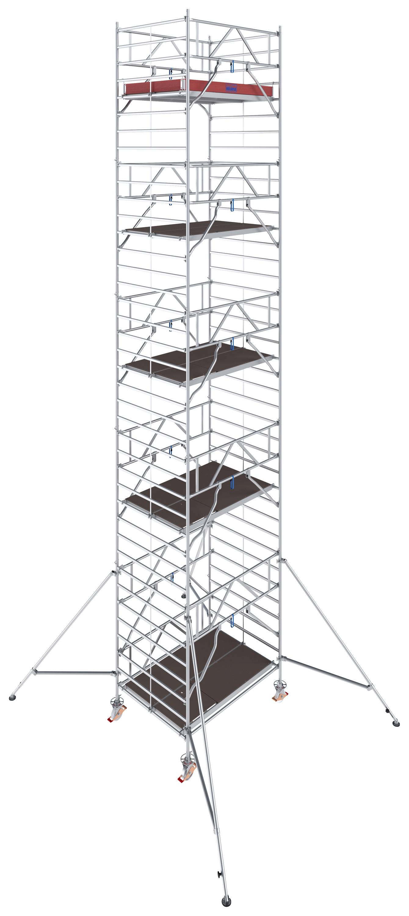 Krause 786081 FahrGerüst Aluminium Rollgerüst fahrbar Arbeitshöhe (max.): 11.30 m Silber 396.5 kg