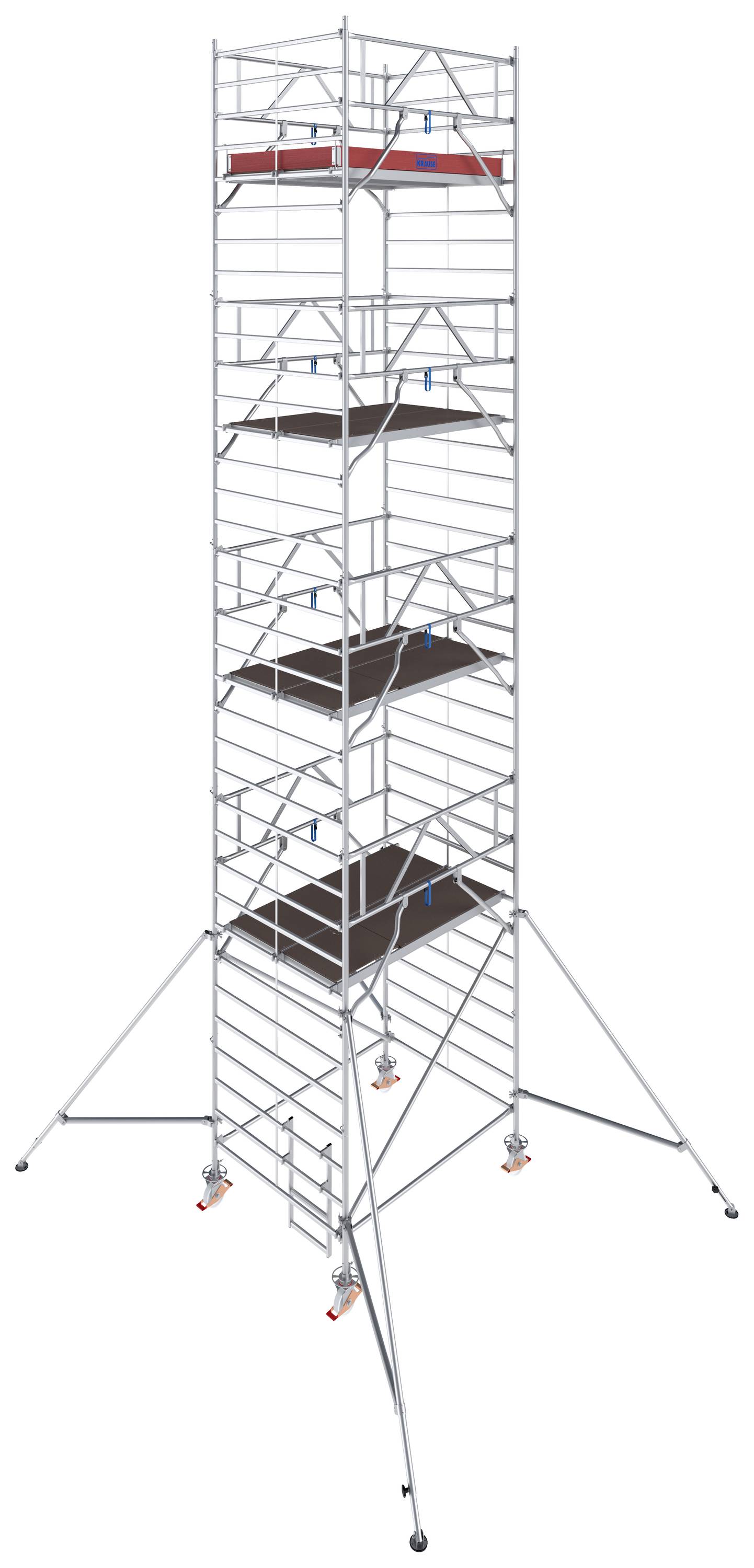 Krause 786074 FahrGerüst Aluminium Rollgerüst fahrbar Arbeitshöhe (max.): 10.30 m Silber 347.5 kg