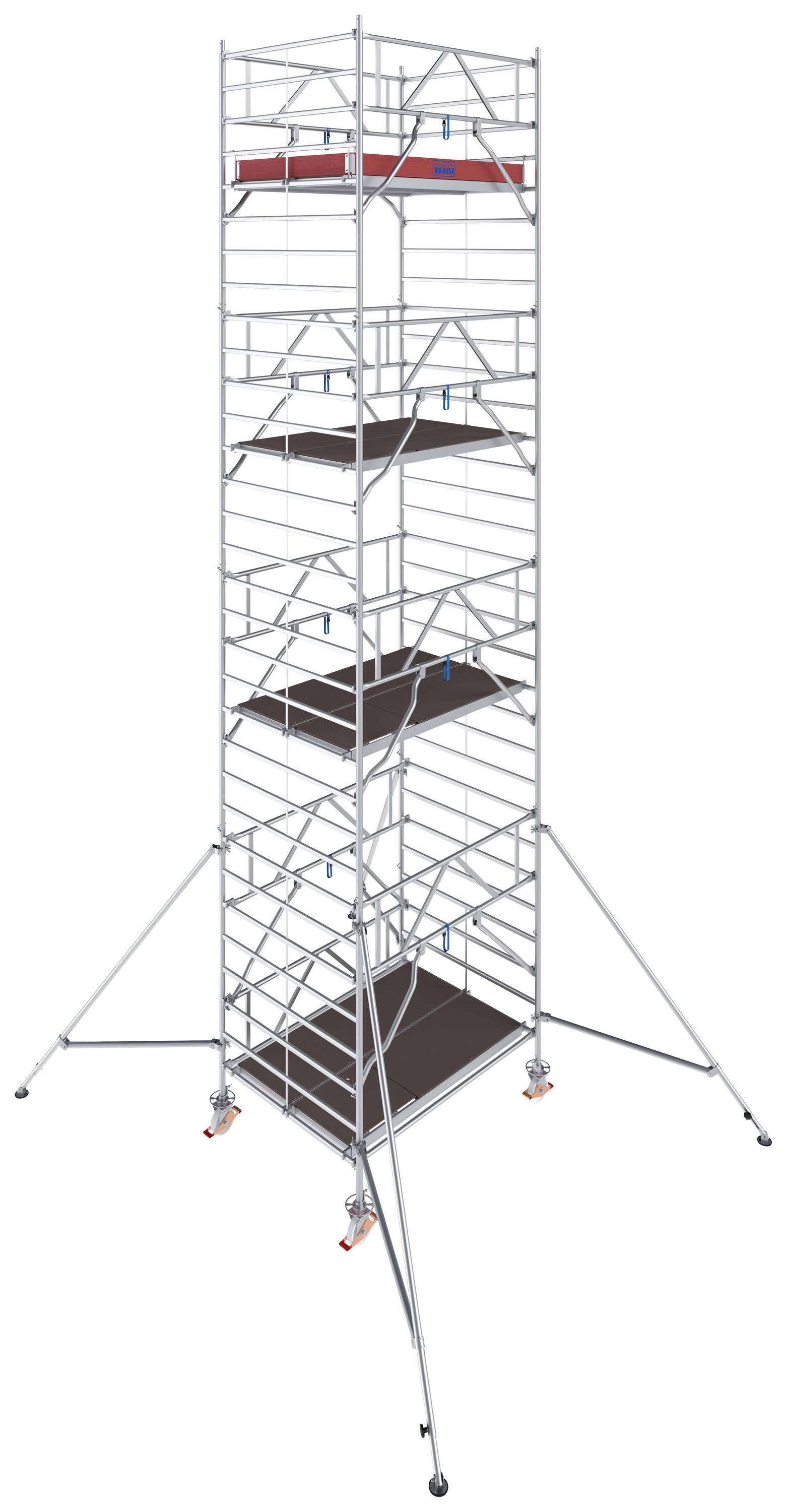 Krause 786067 FahrGerüst Aluminium Rollgerüst fahrbar Arbeitshöhe (max.): 9.30 m Silber 332.5 kg