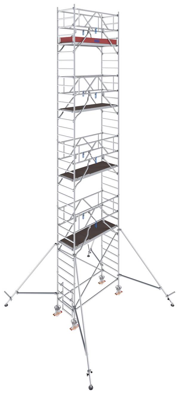 Krause 776075 FahrGerüst Aluminium Rollgerüst fahrbar Arbeitshöhe (max.): 10.30 m Silber 250.5 kg