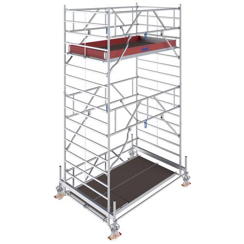 Krause 784025 FahrGerüst Aluminium Rollgerüst fahrbar Arbeitshöhe (max.): 5.50 m Silber 229 kg