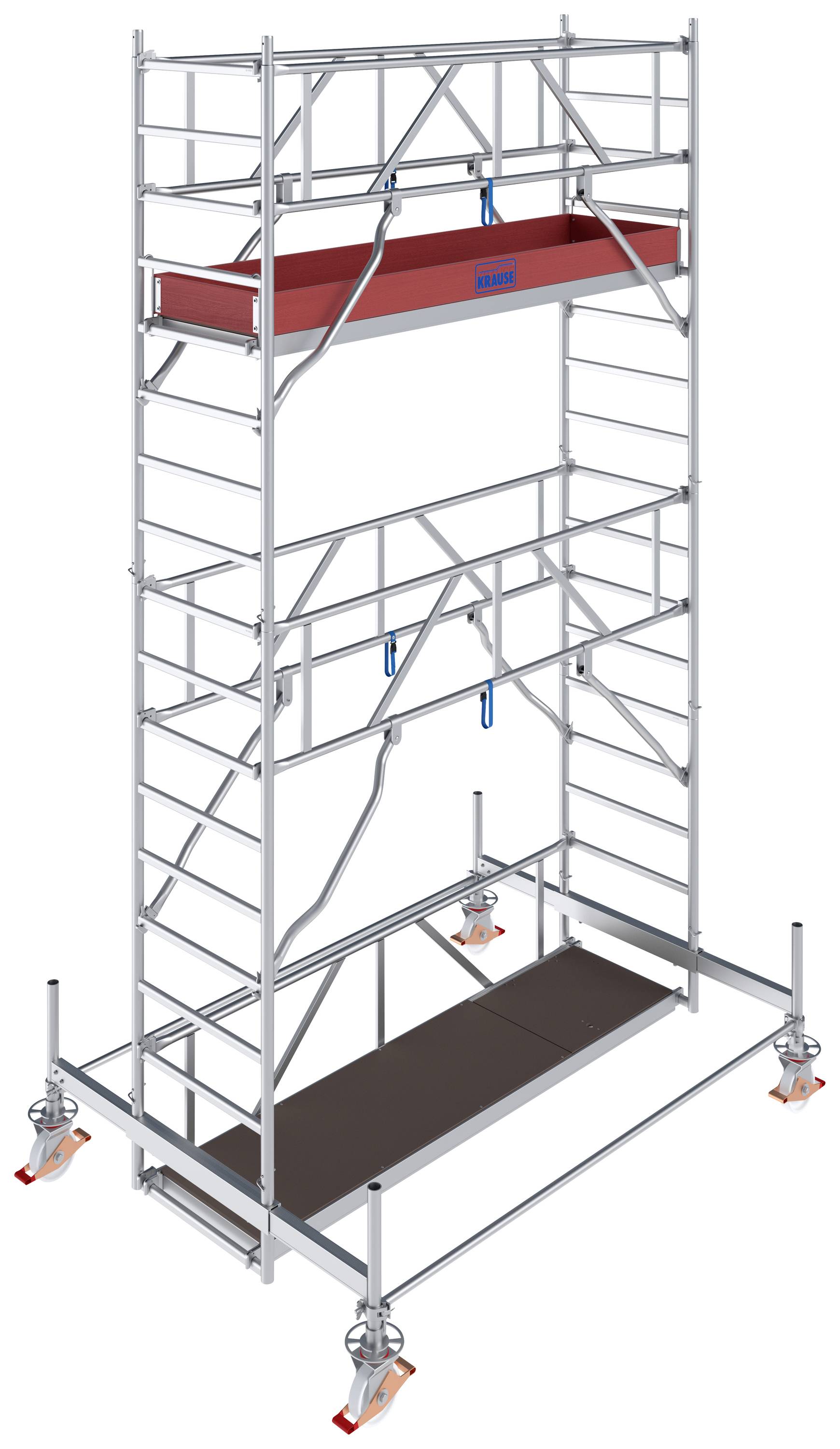Krause 774026 FahrGerüst Aluminium Rollgerüst fahrbar Arbeitshöhe (max.): 5.50 m Silber 170 kg