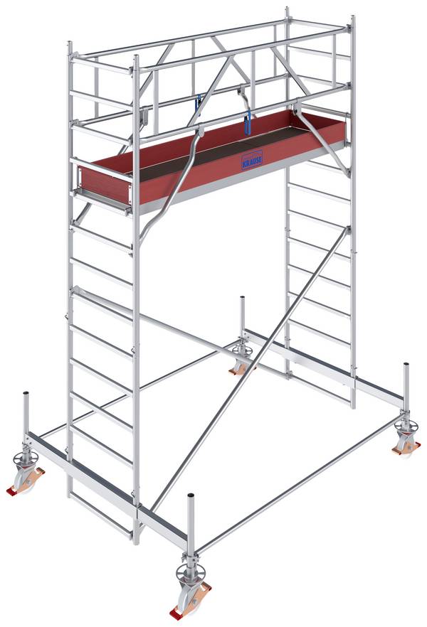 Krause 774019 FahrGerüst Aluminium Rollgerüst fahrbar Arbeitshöhe (max.): 4.50 m Silber 132 kg