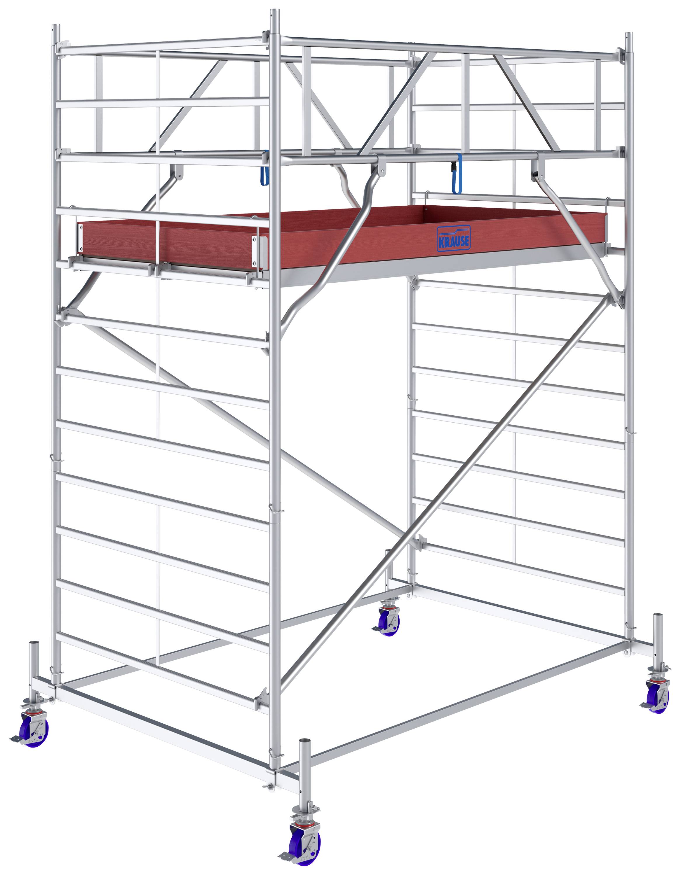 Krause 782021 FahrGerüst Aluminium Rollgerüst fahrbar Arbeitshöhe (max.): 4.40 m Silber 153.5 kg