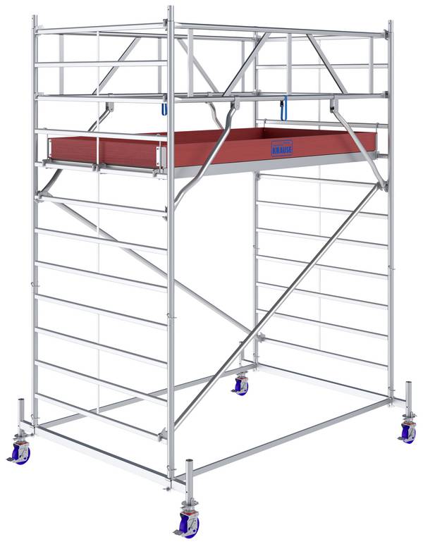 Krause 782021 FahrGerüst Aluminium Rollgerüst fahrbar Arbeitshöhe (max.): 4.40 m Silber 153.5 kg