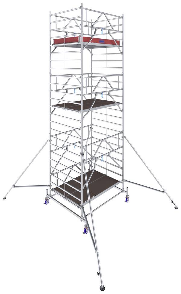 Krause 781055 FahrGerüst Aluminium Rollgerüst fahrbar Arbeitshöhe (max.): 7.40 m Silber 282.5 kg