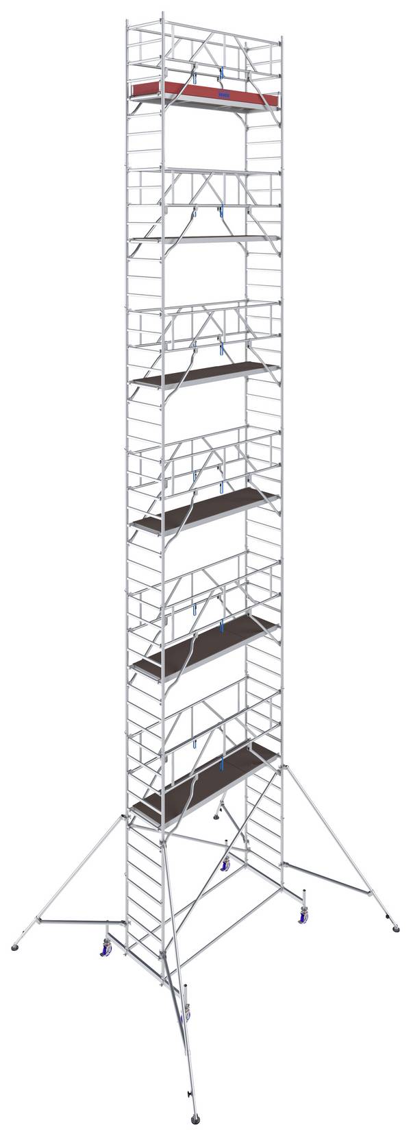 Krause 772121 FahrGerüst Aluminium Rollgerüst fahrbar Arbeitshöhe (max.): 14.40 m Silber 373 kg