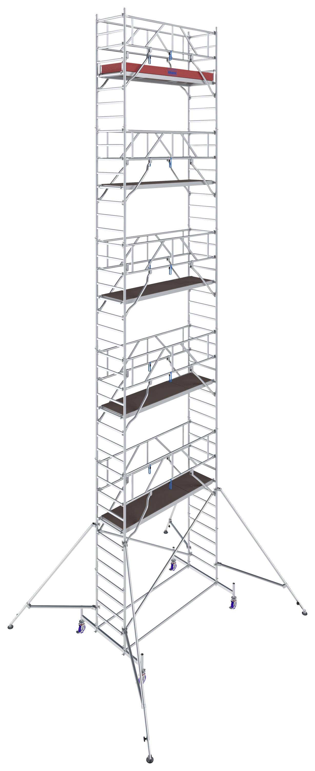 Krause 772107 FahrGerüst Aluminium Rollgerüst fahrbar Arbeitshöhe (max.): 12.40 m Silber 327 kg
